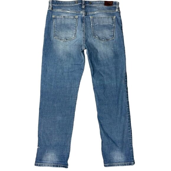 Anthropologie Holding Horses Straight Cropped Boyfriend Distressed Jeans Size 28 - Picture 2 of 13